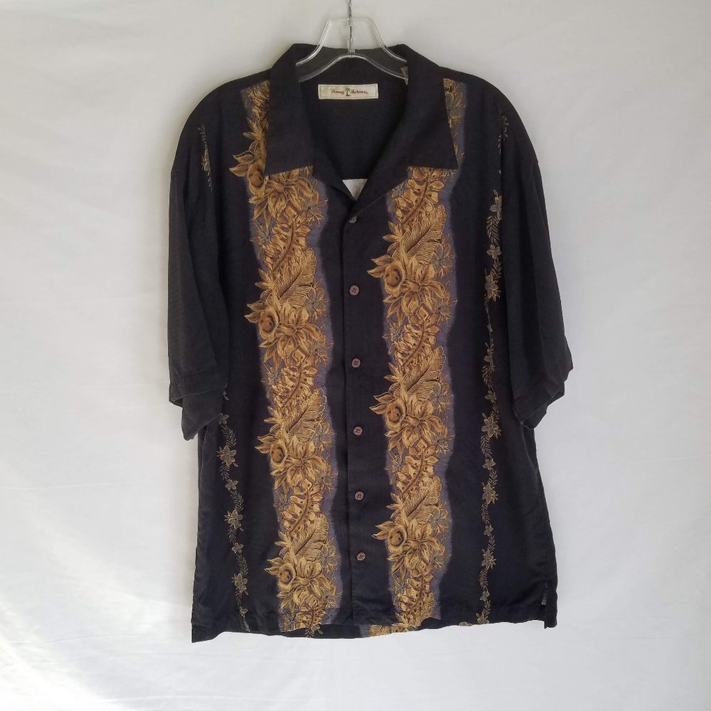Tommy Bahama Silk‎ Floral Button Front Hawaiian Shirt Mens Size Large